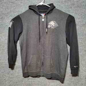 Metal Mulisha Sweater Mens 2XL Black Gray Raglan Y2K Grunge Skull Head Military